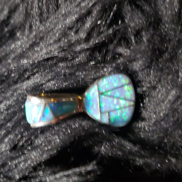 Extremely beautiful blue Opal sterling silver pendent - Picture 3 of 4